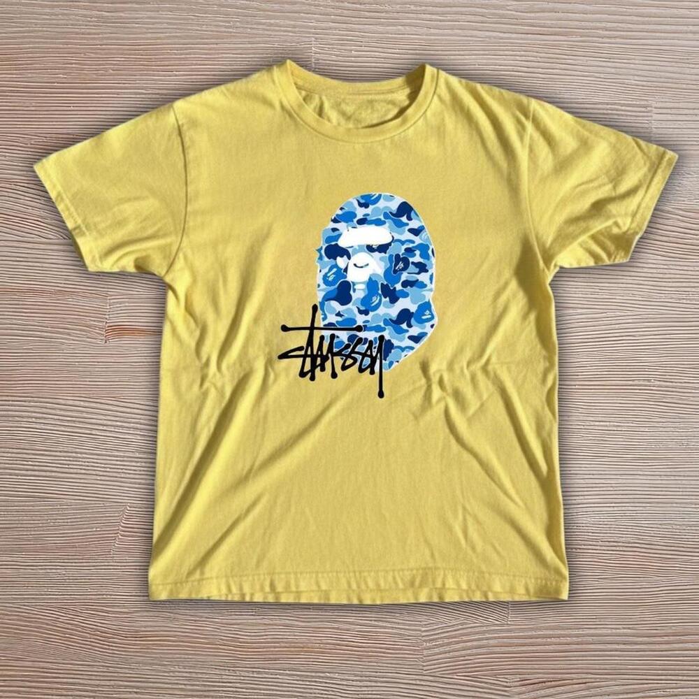 Stussy X Bape Yellow Tee